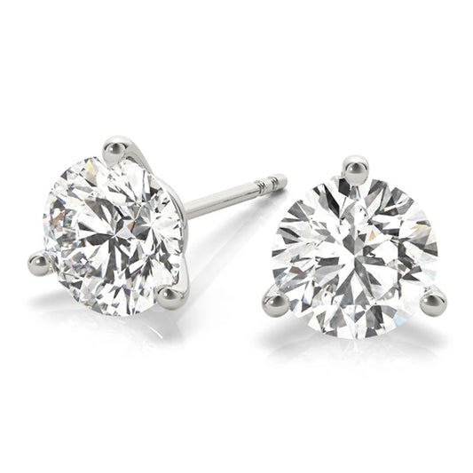 SheerGem Certified Moissanite Round Stone Martini Mount Stud Earrings